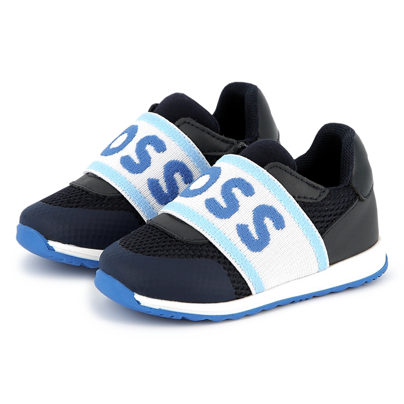 Sneakers met leer en visnet BOSS 
                        BOY