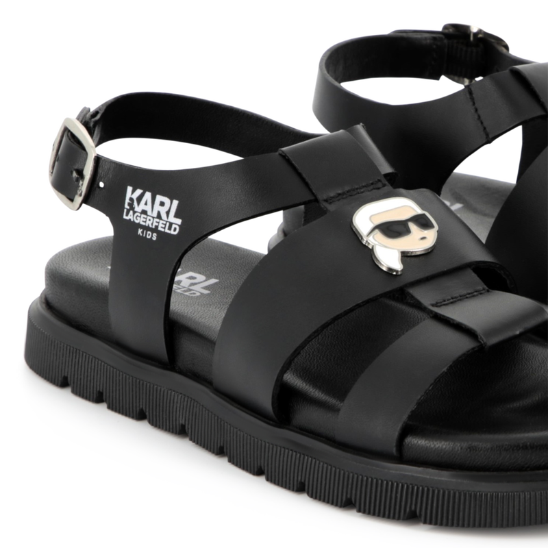 Leren sandalen met gesp KARL LAGERFELD KIDS 
                        GIRL