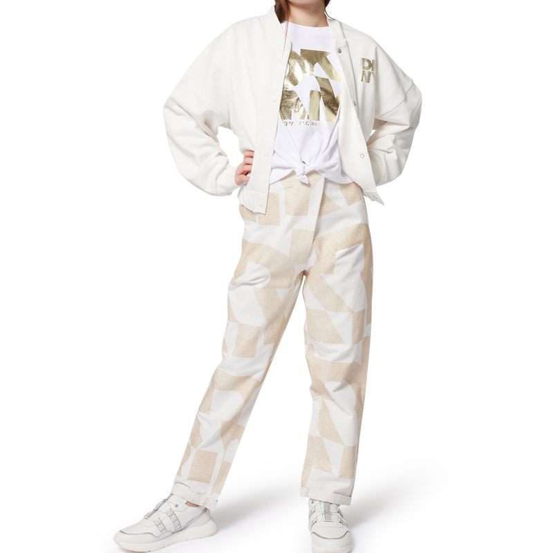 Broek van katoen en linnen DKNY 
                        GIRL