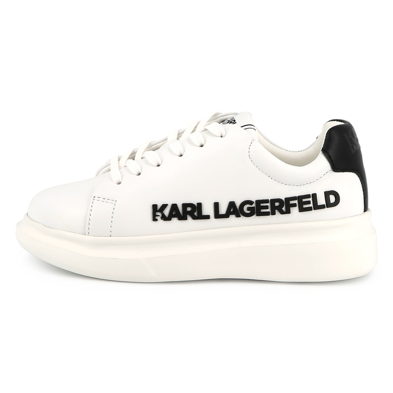 Leren sneakers met veters KARL LAGERFELD KIDS 
                        UNISEX