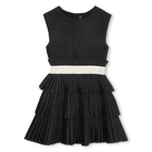 Geplooide jurk met korte mouwen KARL LAGERFELD KIDS 
                    GIRL