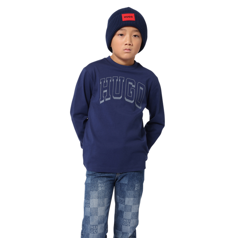 Gebreide muts van katoen HUGO 
                        UNISEX