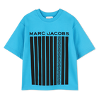 Tweekleurig katoenen T-shirt, TURQUOISE, hi-res