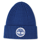 Gebreide badge muts met logo, LAVENDELBLAUW, hi-res