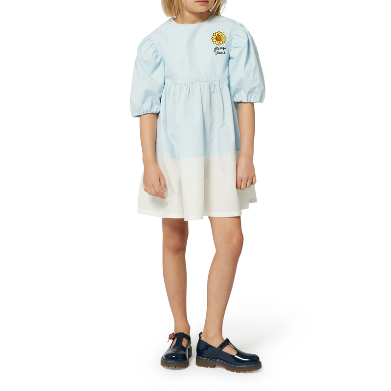Wijde jurk in twee kleuren KENZO KIDS 
                        GIRL