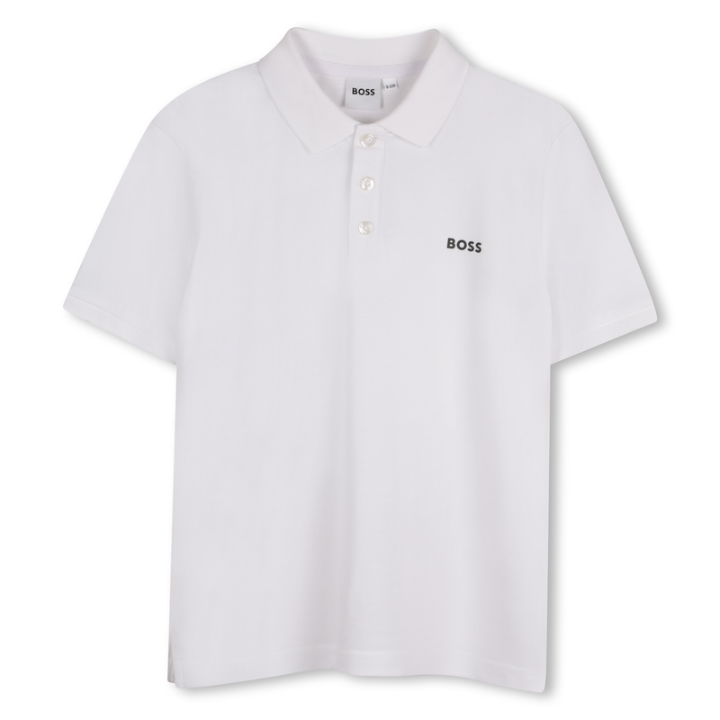Katoenen polo met logo BOSS 
                        BOY