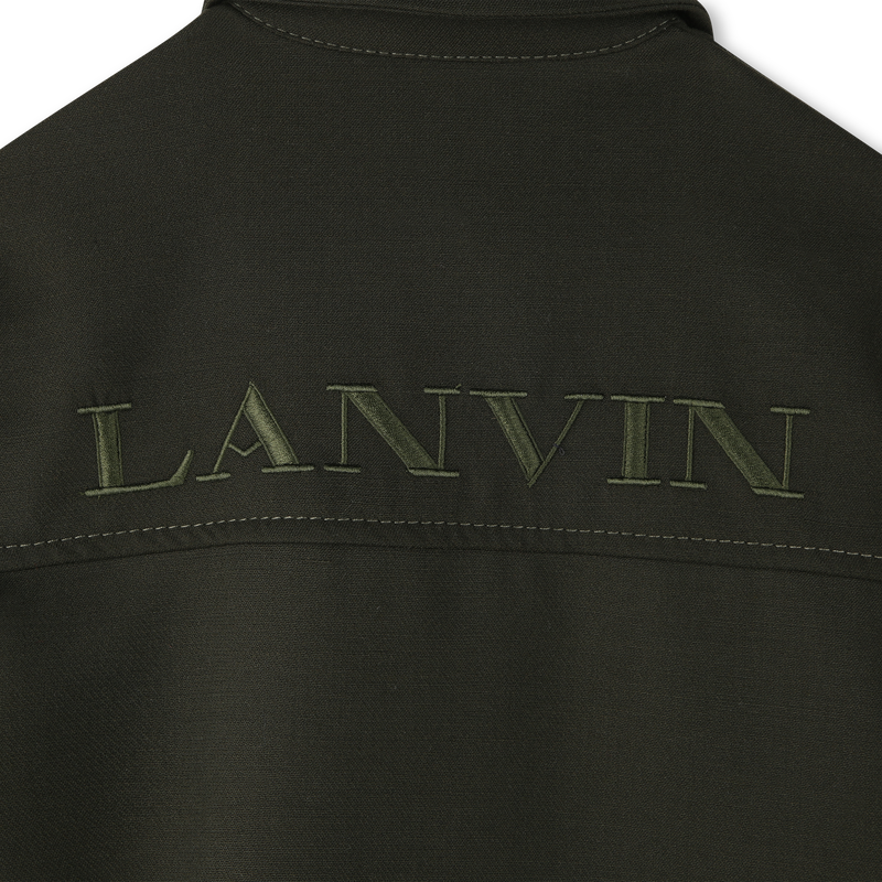 Geborduurde jurk met print en logo LANVIN 
                        GIRL