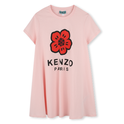 Wijd uitlopende jurk met print KENZO KIDS GIRL
