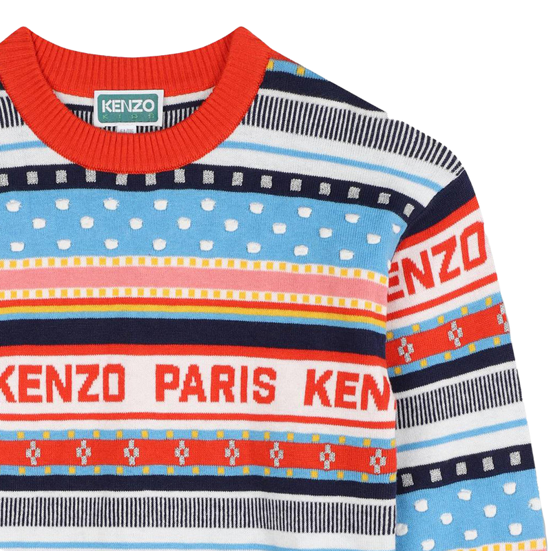 Gebreide jurk met motieven KENZO KIDS 
                        GIRL
