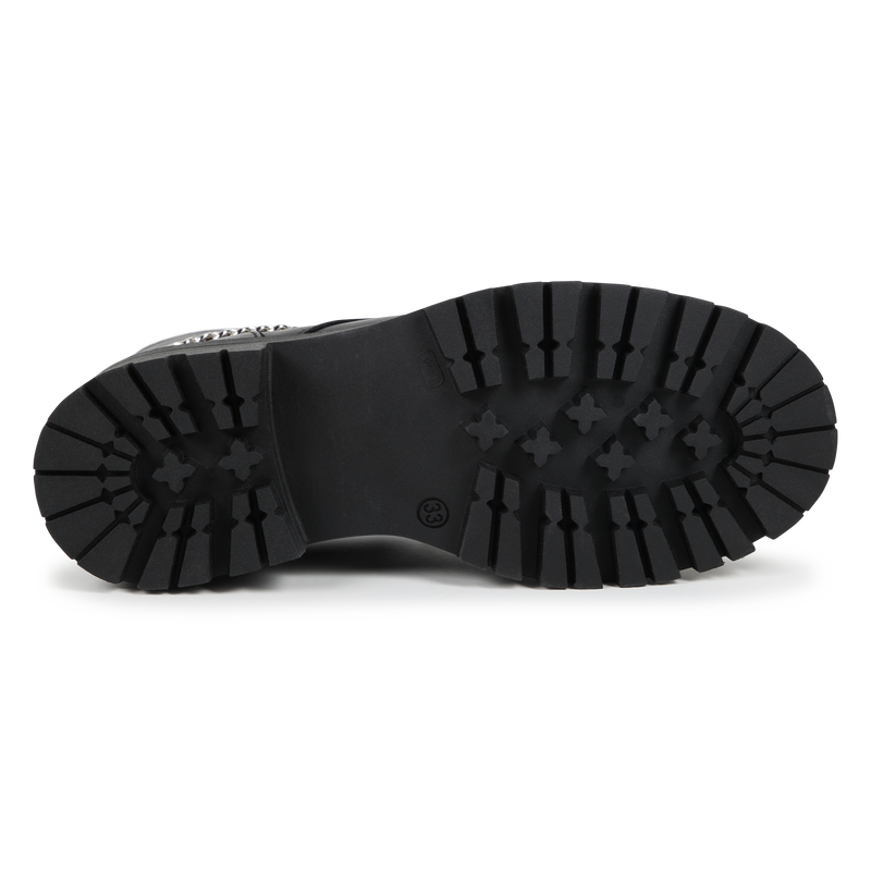 Lederen laarzen met kettingen KARL LAGERFELD KIDS 
                        GIRL