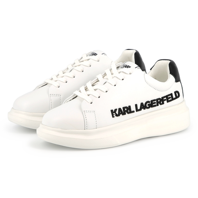Leren sneakers met veters KARL LAGERFELD KIDS UNISEX