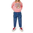 Jeans met deelnaden en plooien KENZO KIDS 
                    GIRL