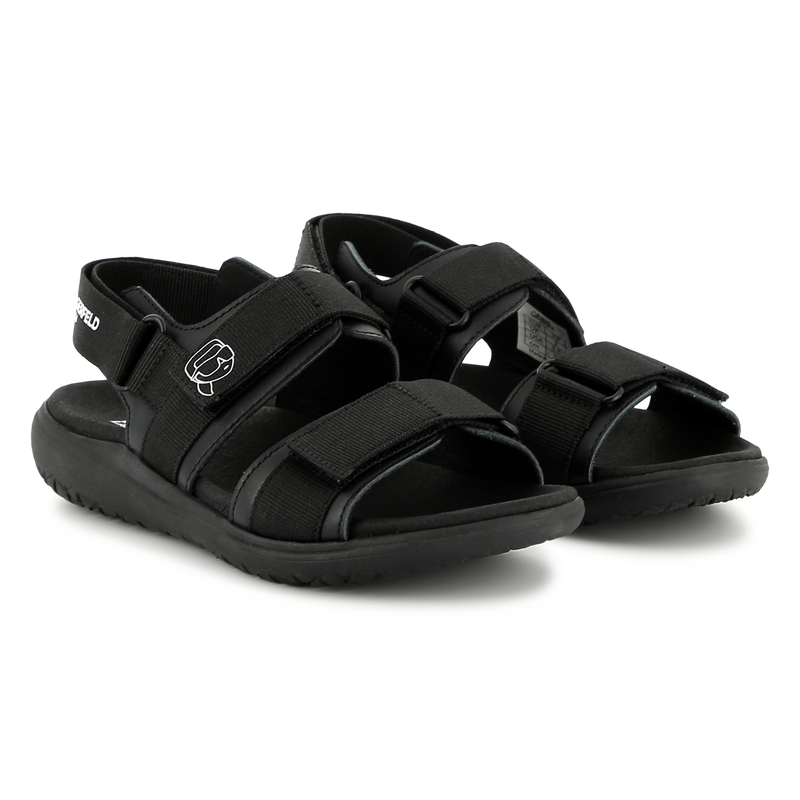 Leren sandalen met klittenband KARL LAGERFELD KIDS 
                        BOY
