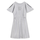 Zilveren jersey jurk met lovertjes DKNY 
                    GIRL