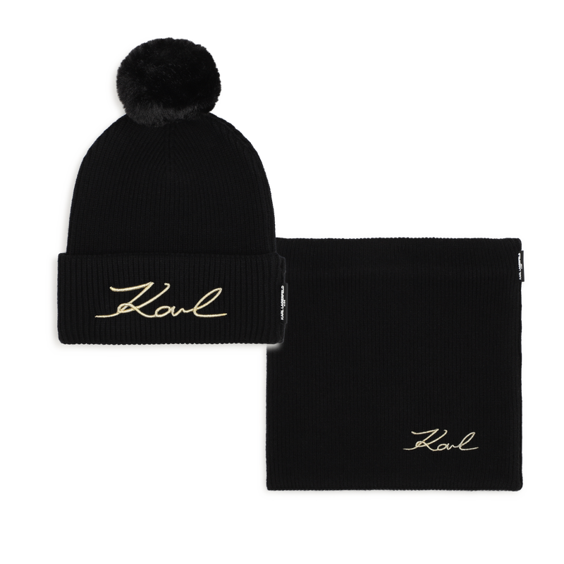 Muts en sjaal set KARL LAGERFELD KIDS 
                        MEISJE