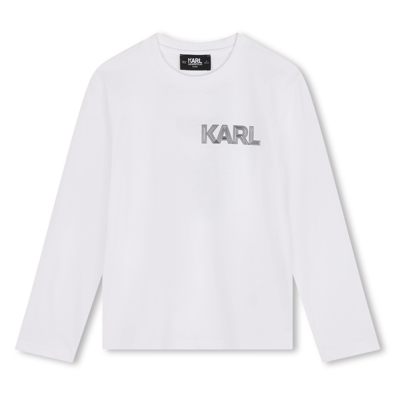 Katoenen T-shirt lange mouwen KARL LAGERFELD KIDS 
                        BOY