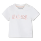T-shirt met glanzende print, WIT, hi-res