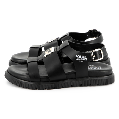 Leren sandalen met gesp KARL LAGERFELD KIDS GIRL