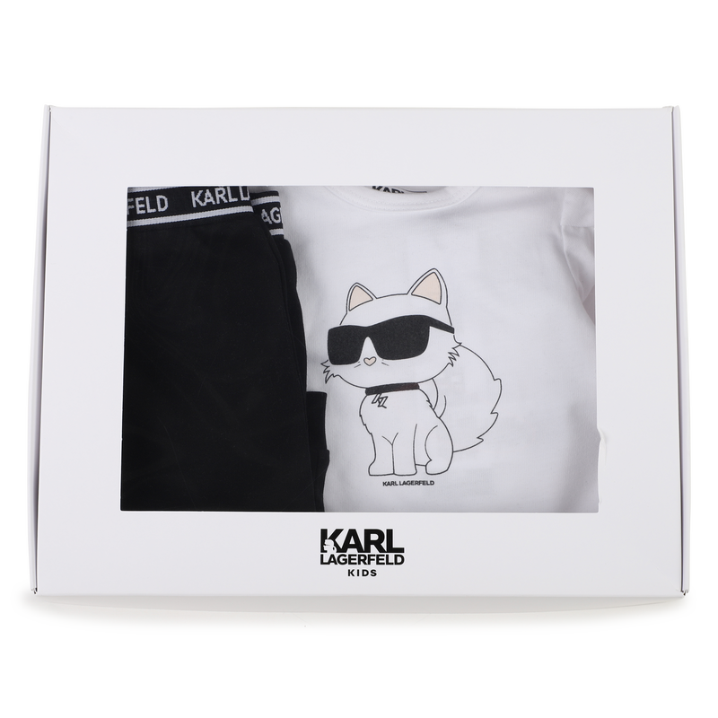 Katoenen T-shirt en legging KARL LAGERFELD KIDS 
                        GIRL