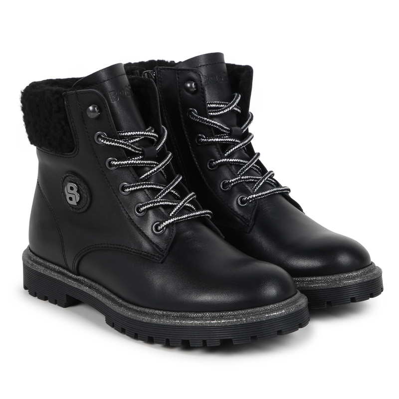 Leren boots met veters en rits BOSS 
                        GIRL