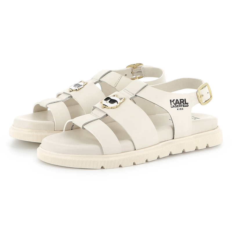 Leren sandalen met gesp KARL LAGERFELD KIDS 
                        GIRL