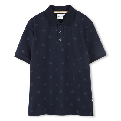 Polo met rechte snit en print BOSS BOY