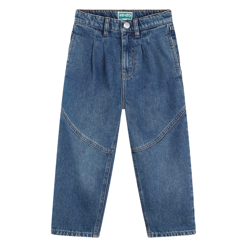 Jeans met deelnaden en plooien KENZO KIDS 
                        GIRL