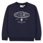 Sweatshirt van geborstelde fleece, MARINE, hi-res