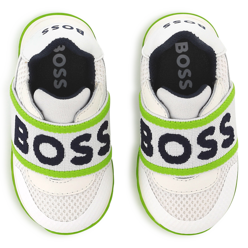Sneakers met leer en visnet BOSS 
                        BOY