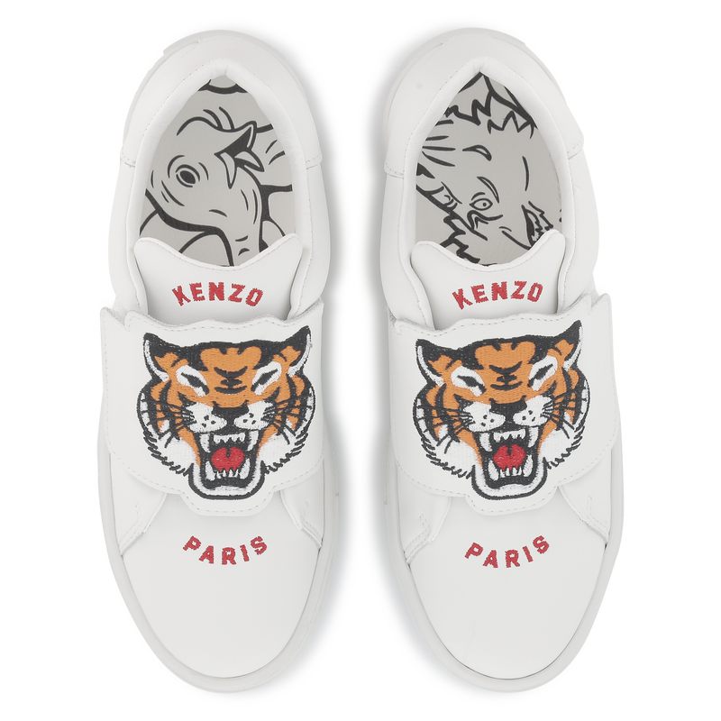 Leren sneakers met klittenband