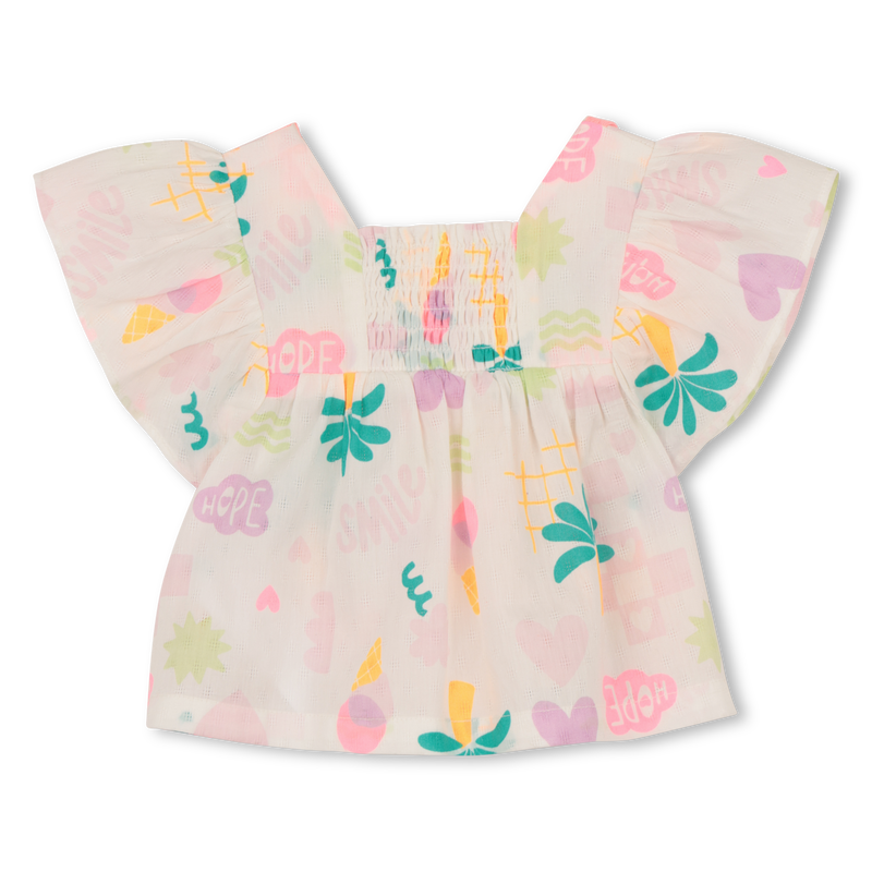 BLOUSE MET RUCHES EN KORTE MOUWEN BILLIEBLUSH 
                        GIRL