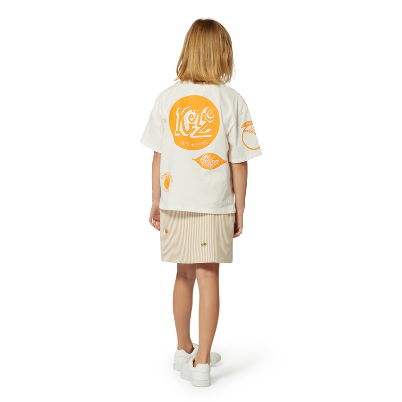 Katoenen rok met badges KENZO KIDS 
                        GIRL
