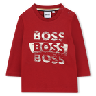 T-shirt met lange mouwen, DONKER ROOD, hi-res