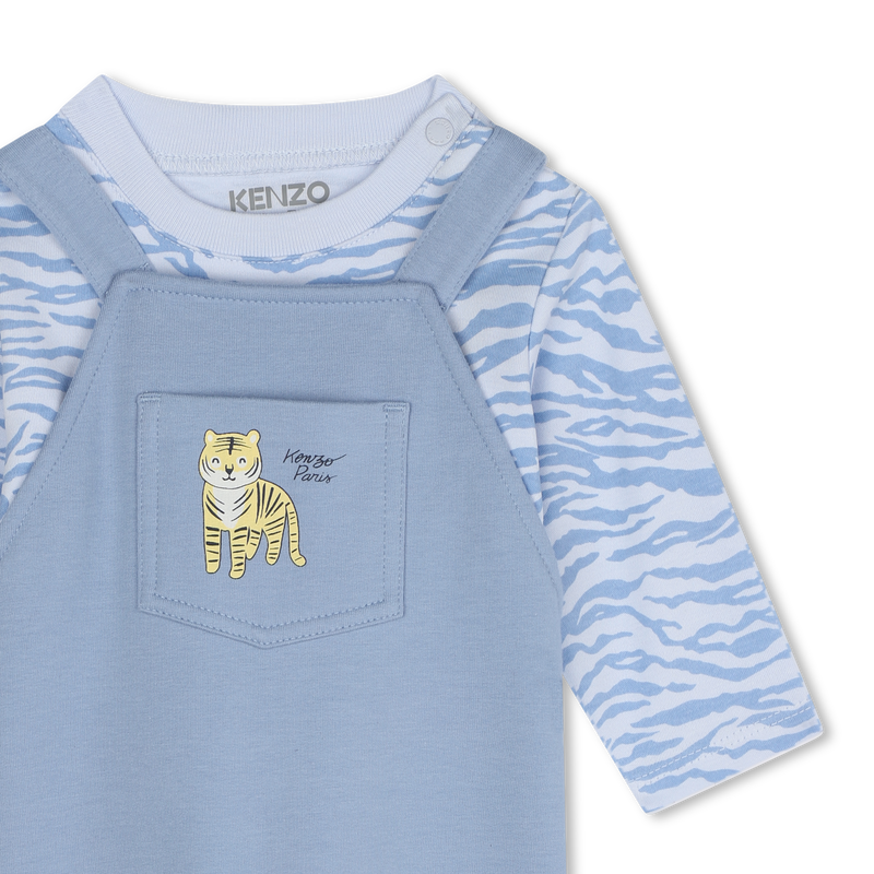 Katoenen T-shirt en tuinbroek KENZO KIDS 
                        BOY