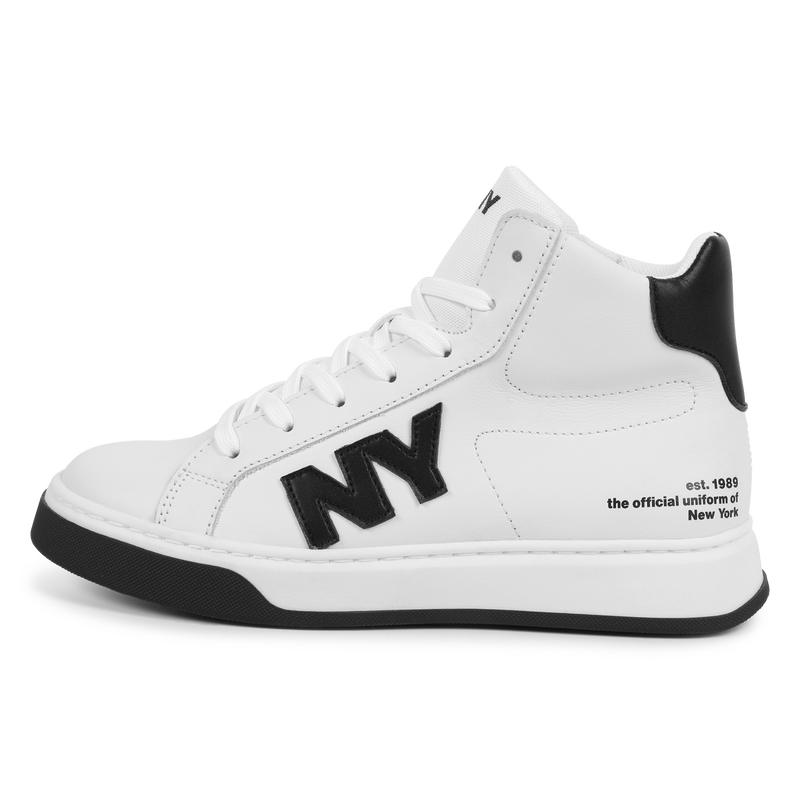 Lederen sneakers met veters DKNY 
                        UNISEX