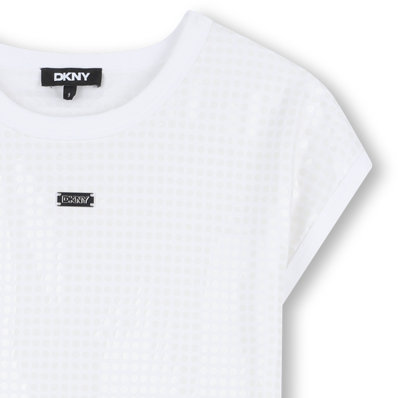 Katoenen jurk met lovertjes DKNY 
                        MEISJE
