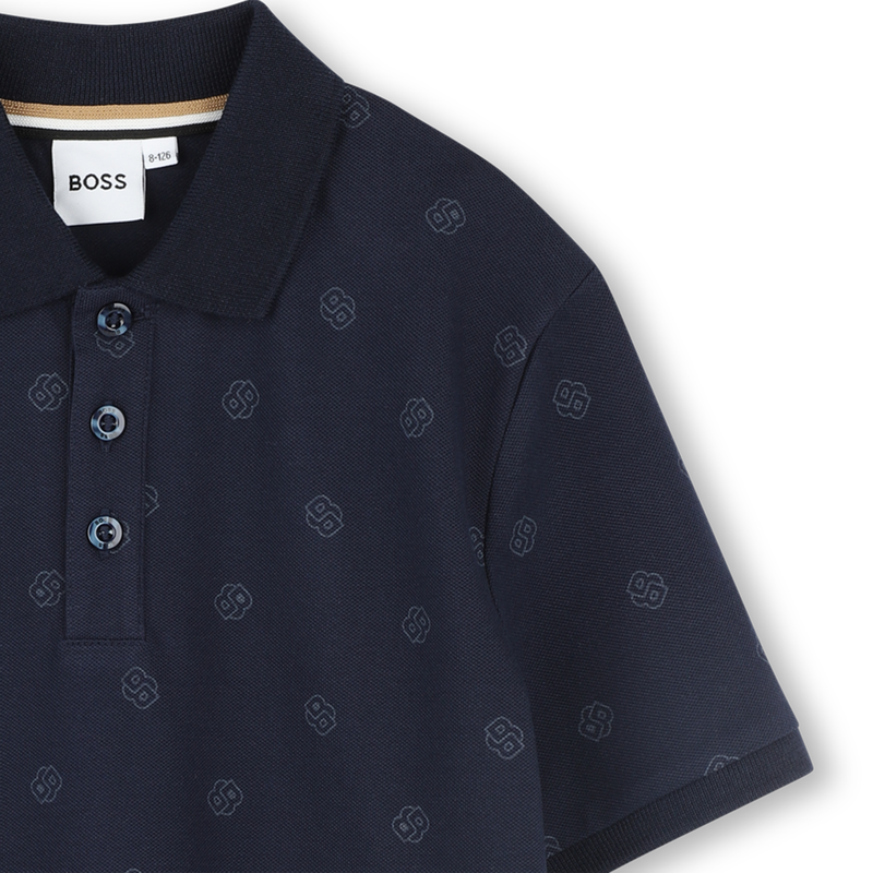 Polo met rechte snit en print BOSS 
                        BOY