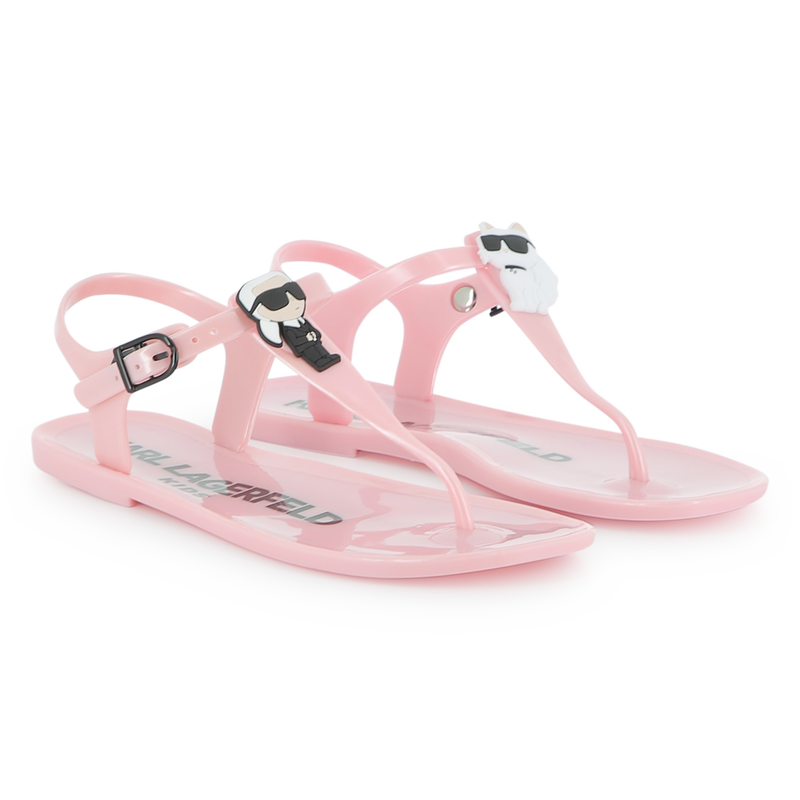 Sandalen met gespen en badge KARL LAGERFELD KIDS 
                        GIRL