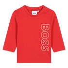 T-shirt met verticaal logo BOSS 
                    BOY