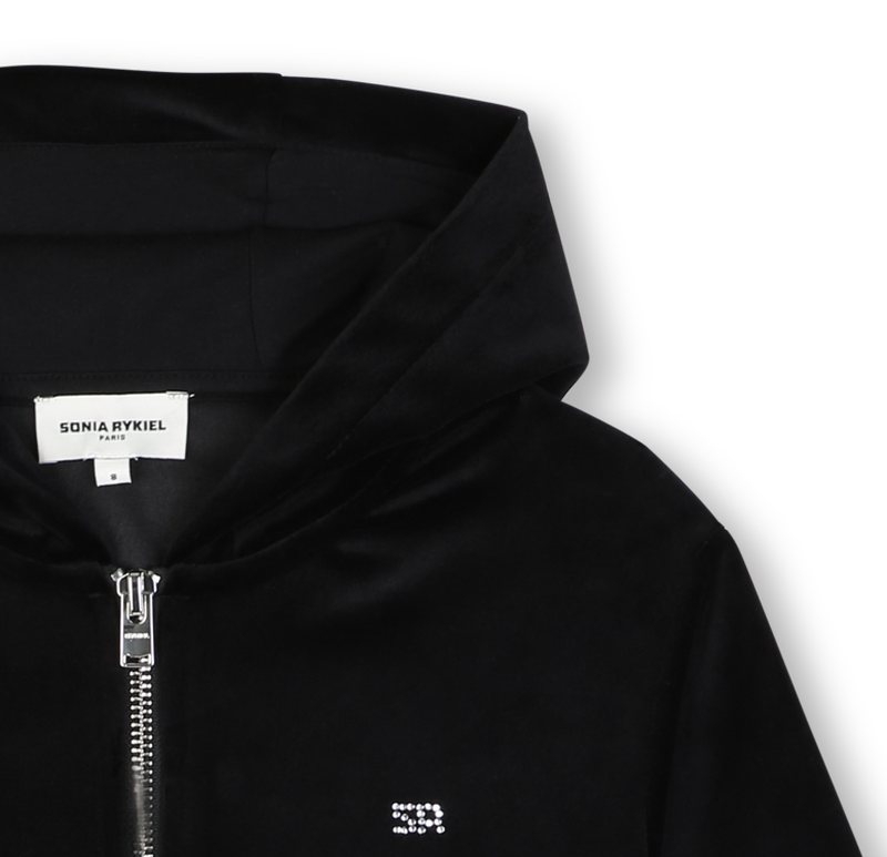 Fluwelen vest met capuchon SONIA RYKIEL 
                        GIRL