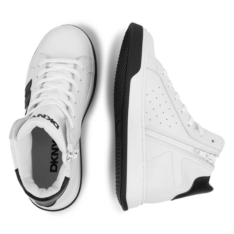 Lederen sneakers met veters DKNY 
                        UNISEX