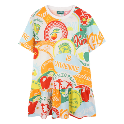 Veelkleurige jurk met print KENZO KIDS GIRL