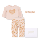 Set van sweatshirt, broek en knuffel KENZO KIDS 
                    MEISJE