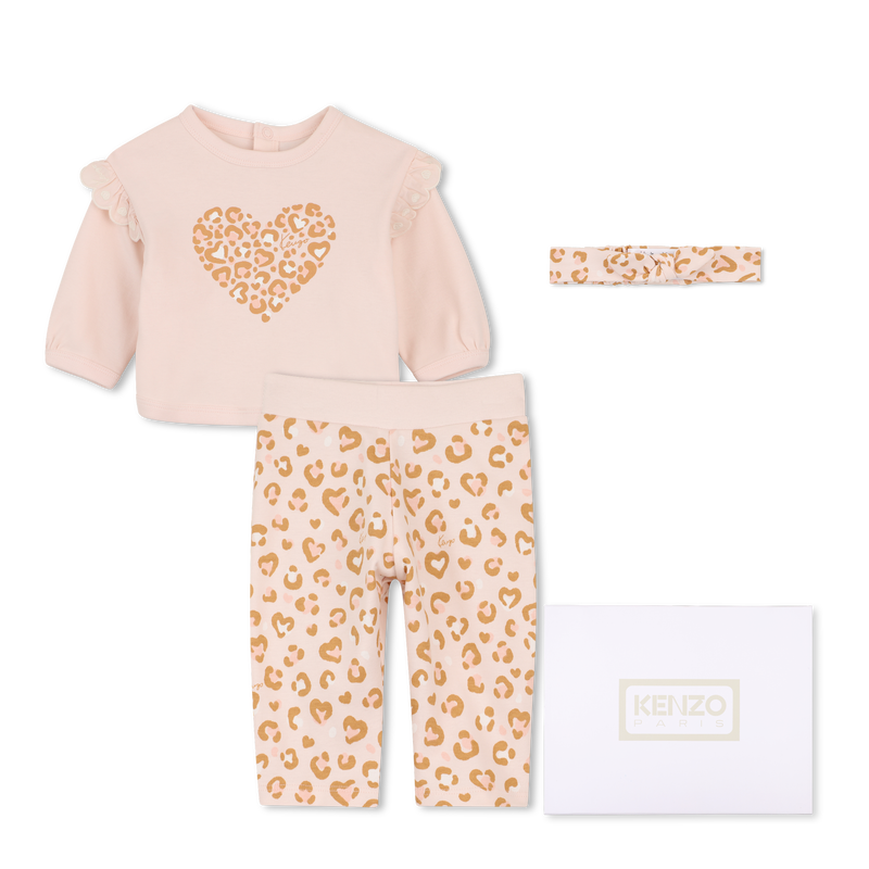 Set van sweatshirt, broek en knuffel KENZO KIDS 
                        MEISJE