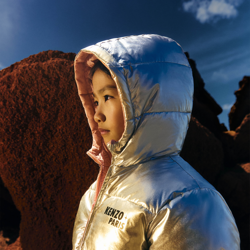 Omkeerbaar polyester donsjack KENZO KIDS 
                        GIRL