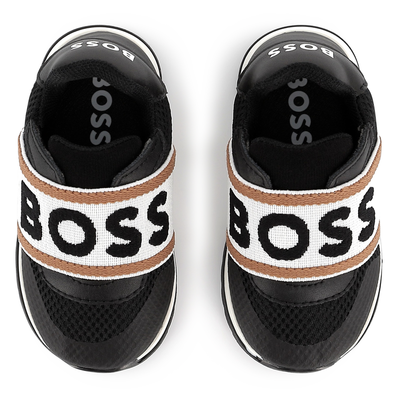 Sneakers met leer en visnet BOSS 
                        BOY