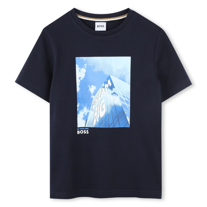 Katoenen T-shirt korte mouwen BOSS 
                        BOY