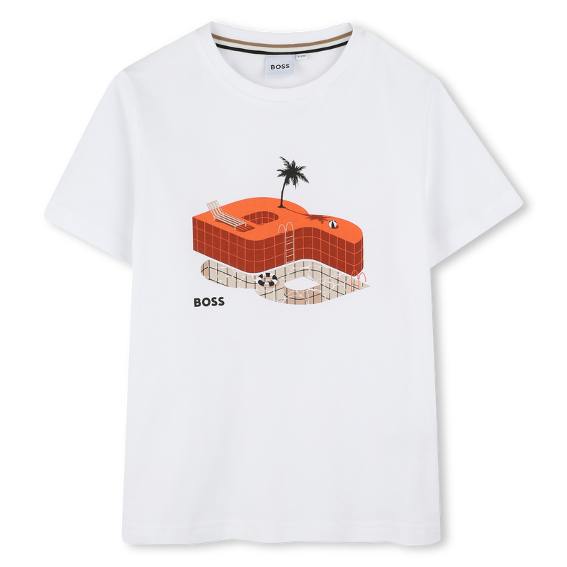 Katoenen T-shirt korte mouwen BOSS 
                        BOY