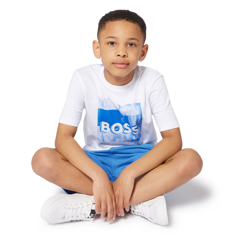 Katoenen T-shirt korte mouwen BOSS 
                        BOY
