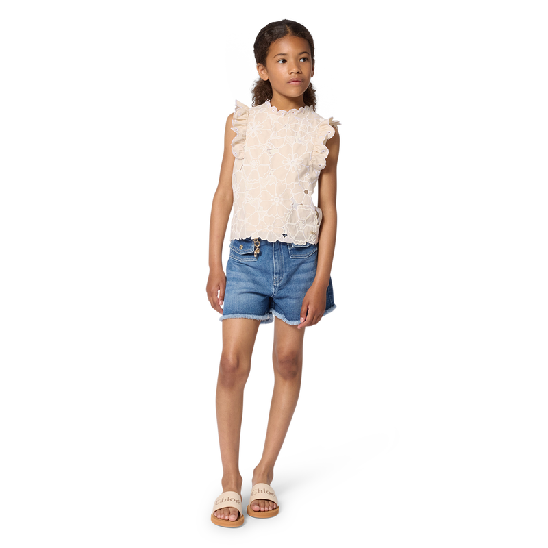 T-SHIRT MET BLOEMENBORDUURSEL CHLOE 
                        GIRL